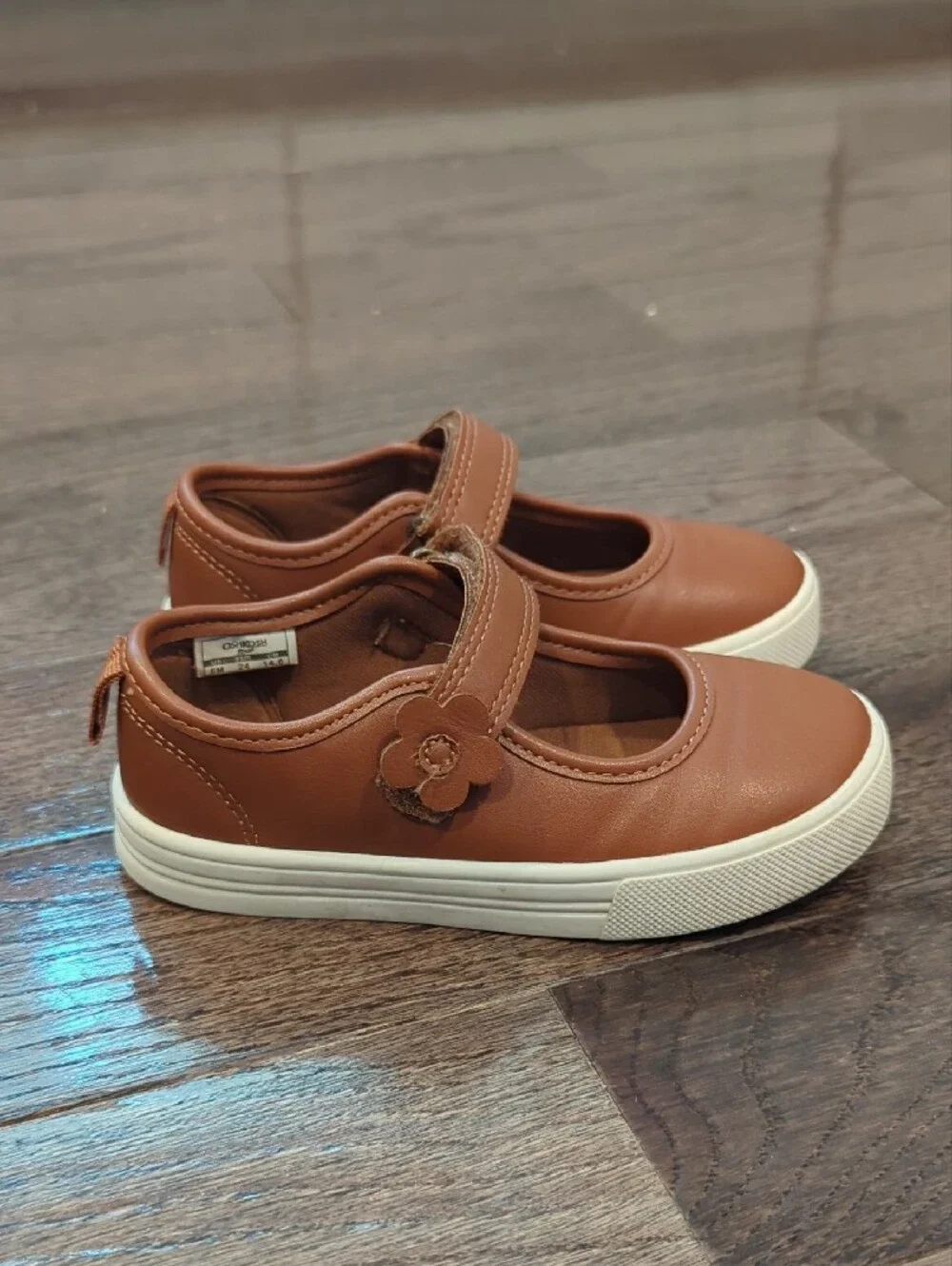 OshKosh B'gosh Brown Mary Jane Sneaker with Flower Strap
